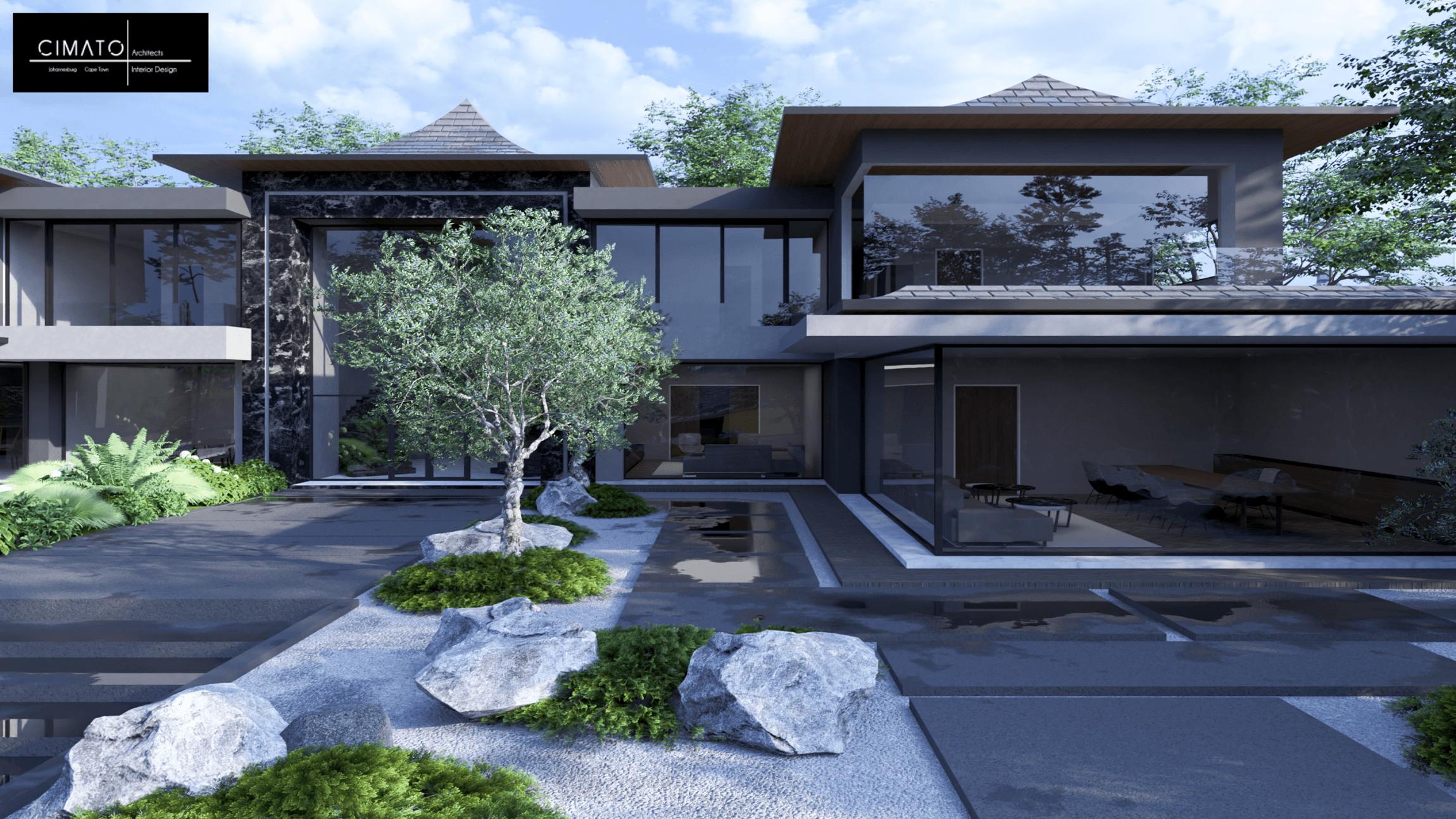 Contemporary luxury home façade with expansive glazing, modern landscaping and premium architectural design at 6 Allan Road